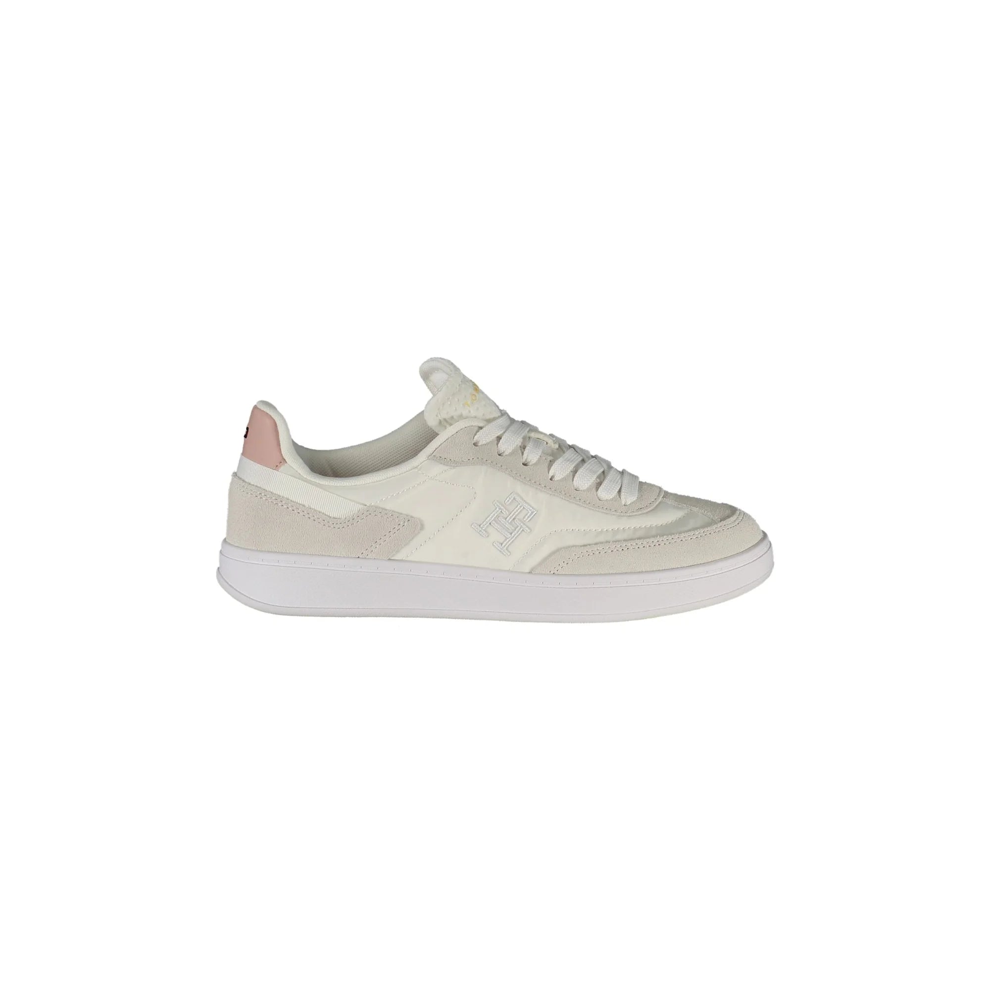 TOMMY HILFIGER Scarpe Sneakers Donna Bianche con Dettagli Rosa e Ricamo Bianco - foto prodotto